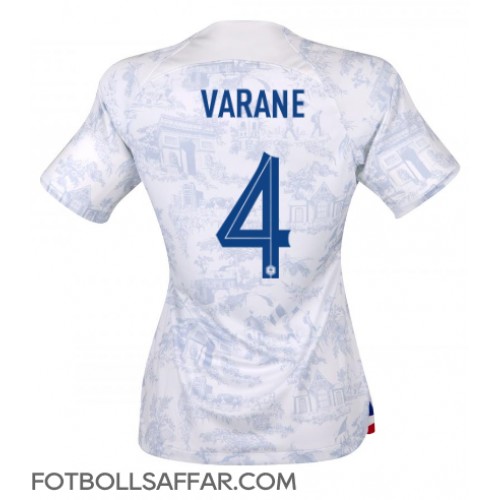 Frankrike Raphael Varane #4 Bortatröja Dam VM 2022 Kortärmad